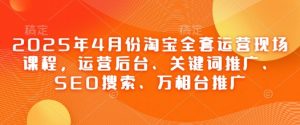 2025年4月份淘宝全套运营现场课程，运营后台、关键词推广、SEO搜索、万相台推广-就爱副业网