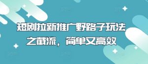 短剧拉新推广野路子玩法之截流，简单又高效-就爱副业网