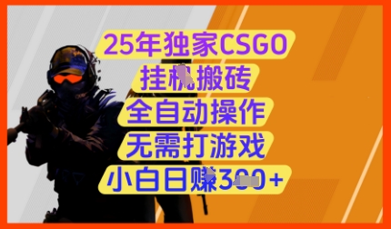 久爱副业网,网赚项目,网赚论坛博客网分享25年独家CSGO挂G搬砖，全自动操作，无需打游戏，小白日入3张+【揭秘】