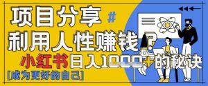 小红书日入1k+？揭秘人性洞察力，小白3分钟上手，点赞爆棚！-就爱副业网