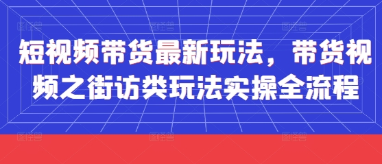 久爱副业网,网赚项目,网赚论坛博客网分享短视频带货最新玩法，带货视频之街访类玩法实操全流程