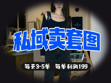 久爱副业网,网赚项目,网赚论坛博客网分享私域卖套图每天3-5单，每单利润99