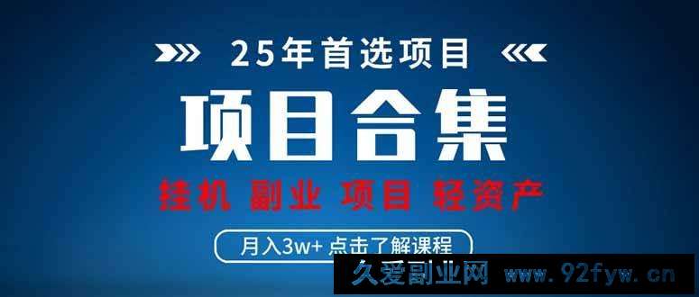 图片[1]-（14175期）2025 实操项目合集 挂机类型 直播类型 轻资产创业类型 课程分享各项目…-就爱副业网