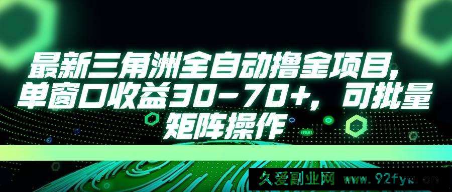 图片[1]-（14191期）最新三角洲全自动撸金项目，单窗口收益30-70+，可批量矩阵操作-就爱副业网