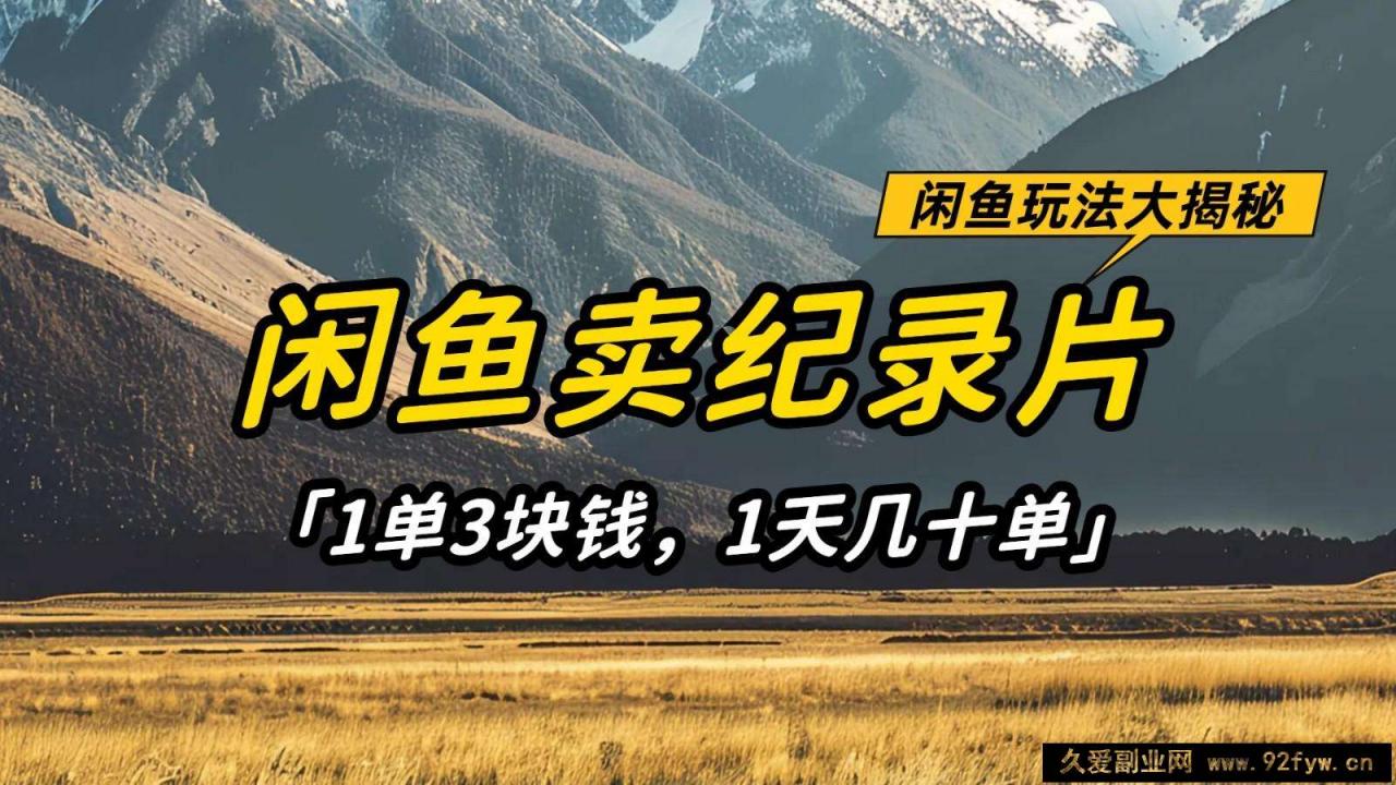 图片[1]-闲鱼卖纪录片，简单又赚钱的小项目，1单3块钱  1天几十单-就爱副业网