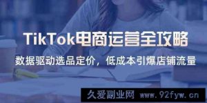 TikTok电商运营全攻略，数据驱动选品定价，低成本引爆店铺流量-就爱副业网