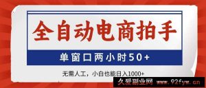 （14416期）全自动电商拍手，单窗口两小时50+无需人工，小白也能日入1000+-就爱副业网