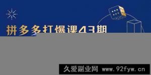 拼多多打爆课第 43 期，掌握高价虚拟项目，运营技巧全解析（15节）-就爱副业网