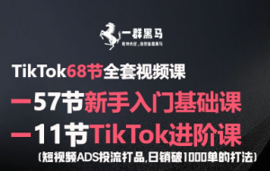 黑马跨境-68节TikTok视频课，57节新手入门+11节进阶课25年4月更新_-就爱副业网