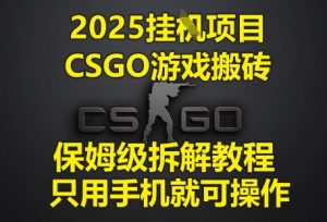 2025挂G项目，CSGO游戏搬砖，保姆级拆解教程，只用手机就可操作【揭秘】-就爱副业网
