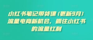 小红书笔记带货课(更新25年5月)流量电商新机会，抓住小红书的流量红利-就爱副业网