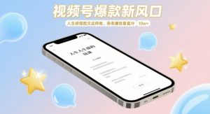 视频号爆款新风口，人生感悟图文这样做，条条播放量直冲 10w+-就爱副业网