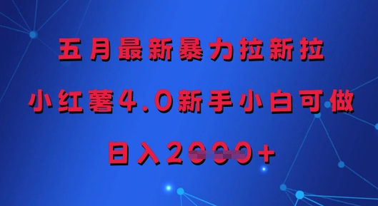 久爱副业网,网赚项目,网赚论坛博客网分享五月最新暴力拉新拉，小红薯4.0新手小白可做，日入多张