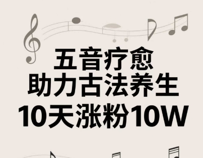 久爱副业网,网赚项目,网赚论坛博客网分享古法五音养生教程，五音疗愈的视频的制作方法，2-4小时就能学会，作者10天涨粉10W