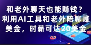 和老外聊天也能挣钱？利用AI工具和老外陪聊挣美金，时薪可达20刀-就爱副业网