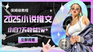 2025小说推文最新玩法，推文保姆级教程，小白7天收益1w+-就爱副业网