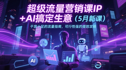 久爱副业网,网赚项目,网赚论坛博客网分享超级流量营销课IP+AI搞定生意（5月新课）干货十足的流量指南，可行性强的提效攻略