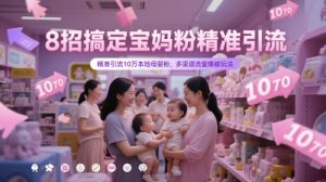 8招搞定宝妈粉精准引流，精准引流10万本地母婴粉，多渠道流量爆破玩法-就爱副业网