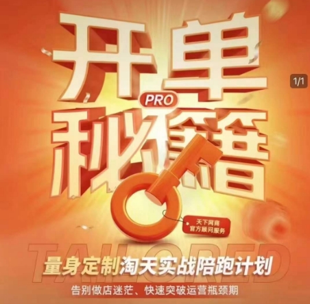 久爱副业网,网赚项目,网赚论坛博客网分享淘宝开单秘籍PRO，量身定制淘天实战陪跑计划，告别做店迷茫、快速突破运营瓶颈期（更新）
