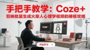手把手教学：Coze + 剪映批量生成火柴人心理学视频的硬核攻略-就爱副业网