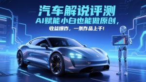 抖音汽车解说评测赛道，AI赋能小白也能做原创，收益爆炸，一条作品上千-就爱副业网