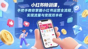 小红书特训课，手把手教你掌握小红书运营全流程，实现流量与变现双丰收-就爱副业网