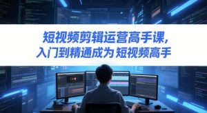 短视频剪辑运营高手课，入门到精通成为短视频高手-就爱副业网