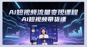 Ai短视频流量变现课程，Ai短视频带货课-就爱副业网