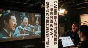 AI三国影视剧人物对口型唱歌玩法，一条视频百W千W播放，各平台的分成计划吃到飞起-就爱副业网