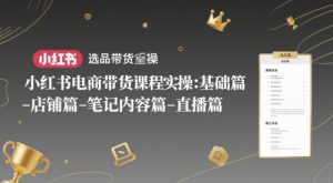 小红书电商带货课程实操：基础篇-选品篇-店铺篇-笔记内容篇-直播篇-就爱副业网