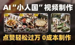 爆款1000W+播放微缩景观迷你小人国AI视频0成本制作全流程教学-就爱副业网