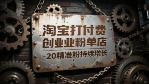 淘宝打付费创业粉单店每天稳定10-20精准粉持续增长【揭秘】-就爱副业网