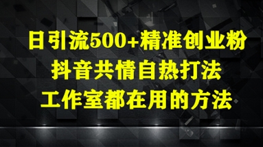 久爱副业网,网赚项目,网赚论坛博客网分享日引流500+精准创业粉，抖音共情自热打法，工作室都在用的方法