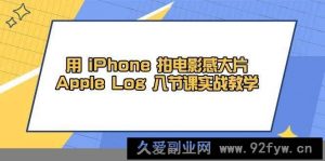 （14636期）用 iPhone 拍电影感大片，Apple Log 8节课实战教学-就爱副业网