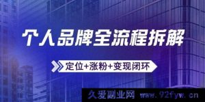 （14800期）打造个人品牌攻略：精准定位、高效吸粉及商业化策略，微信平台深度运营与资源整合技巧-就爱副业网