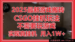 2025 全新游戏搬砖，CSGO 离线挂机，无需亲自玩游戏，达成真挂机，月赚 1W+-就爱副业网