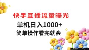 （14931 期）快手直播流量获取 单机日赚 1000+ 轻松操作 学完即会-就爱副业网