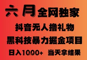 25年6月抖音无人直播最新暴力撸音浪掘金，小白可做，可批量矩阵放大，长期稳定日入1k+【揭秘】-就爱副业网