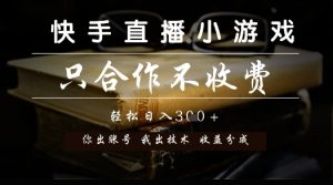 快手直播小游戏，只合作不收费，你出账号我出技术， 分润模式【揭秘】-就爱副业网