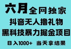 25年6月高爆抖音无人直播最新撸音浪掘金项目，门槛低小白可做，无脑日入1k，可矩阵放大【揭秘】-就爱副业网