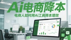 Ai电商降本增效线上课，电商人如何用Ai工具降本增效-就爱副业网