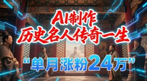 暴力起号！用AI制作历史名人传奇一生，单月涨粉24W，涨粉+变现赛道黑马来了-就爱副业网