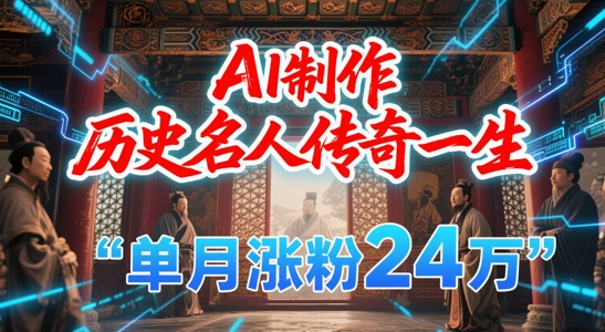 久爱副业网,网赚项目,网赚论坛博客网分享暴力起号！用AI制作历史名人传奇一生，单月涨粉24W，涨粉+变现赛道黑马来了