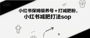 小红书保姆级养号+打减肥粉，小红书减肥打法sop-就爱副业网