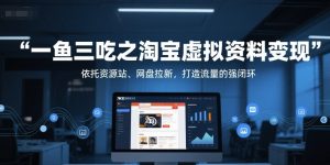 一鱼三吃之淘宝虚拟资料变现，依托资源站、网盘拉新，打造流量的强闭环-就爱副业网