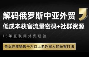 俄罗斯中亚外贸低成本获客流，告诉你年销售千万以上老外贸人的获客打法-就爱副业网
