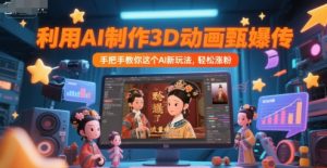 利用AI制作3D动画甄嬛传，流量爆了，手把手教你这个AI新玩法，轻松涨粉-就爱副业网