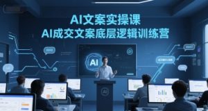 AI文案实操课，AI成交文案底层逻辑训练营-就爱副业网