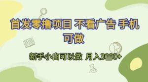 首发零撸项目 不看广告 手机可做 新手小白可以做  月入3k+【揭秘】-就爱副业网