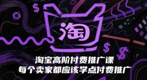淘宝高阶付费推广课，每个卖家都应该学点付费推广-就爱副业网